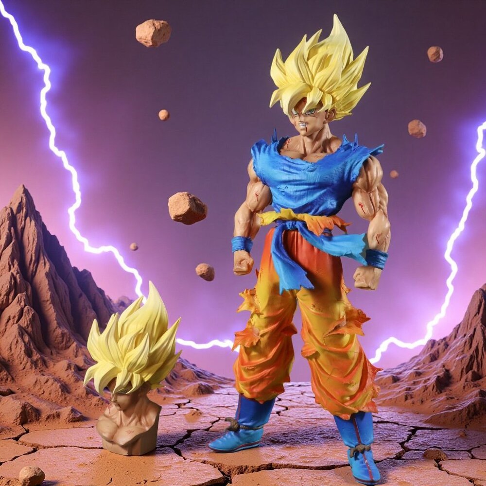 26cm Dragon Ball Z Son Goku PVC Figure Super Saiyan Anime Statue Collection - Picture 2 of 6